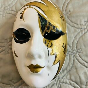 Gold and Black Decorative Mask-Wall Art